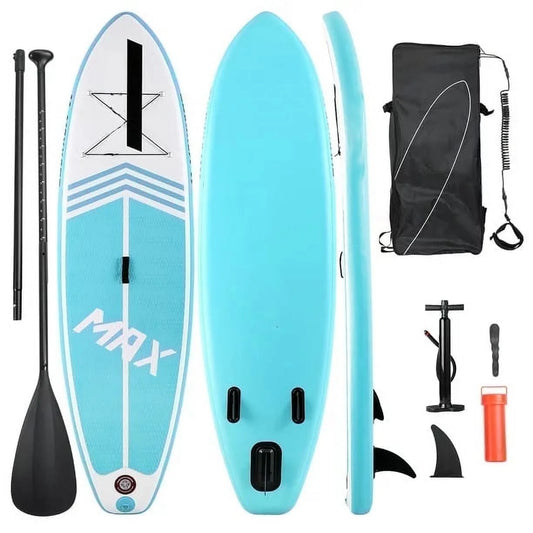 10 in Inflatable Stand up Paddle Board 6 in Thick SUP Paddle Board with Paddleboard Accessories Triple Action Pump Fishing Green